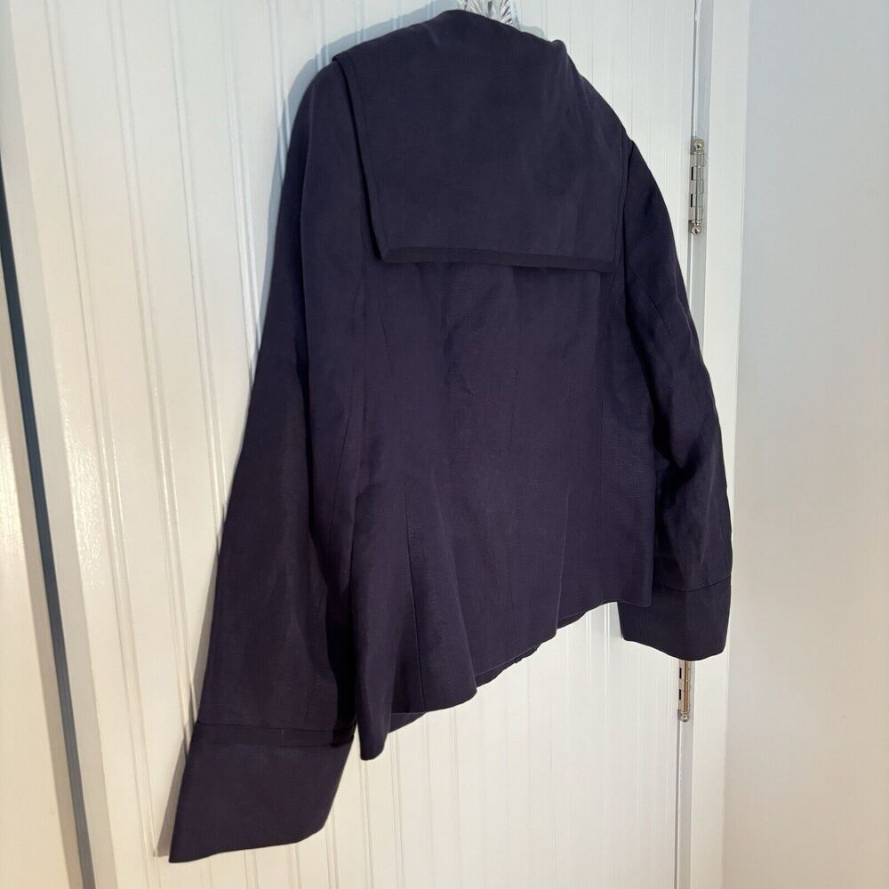 J. Crew Women's Vintage 100% Linen Sailor Style Navy Blazer Jacket - Picture 7 of 11